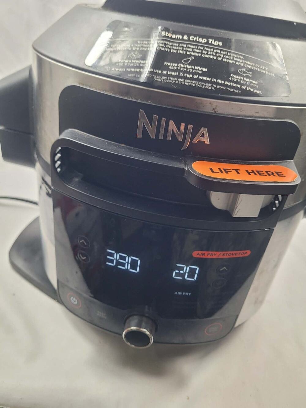 Ninja Foodi Combo Cooker OL500 SmartLid 1460W Pressure Cooker Air Fry Steamer